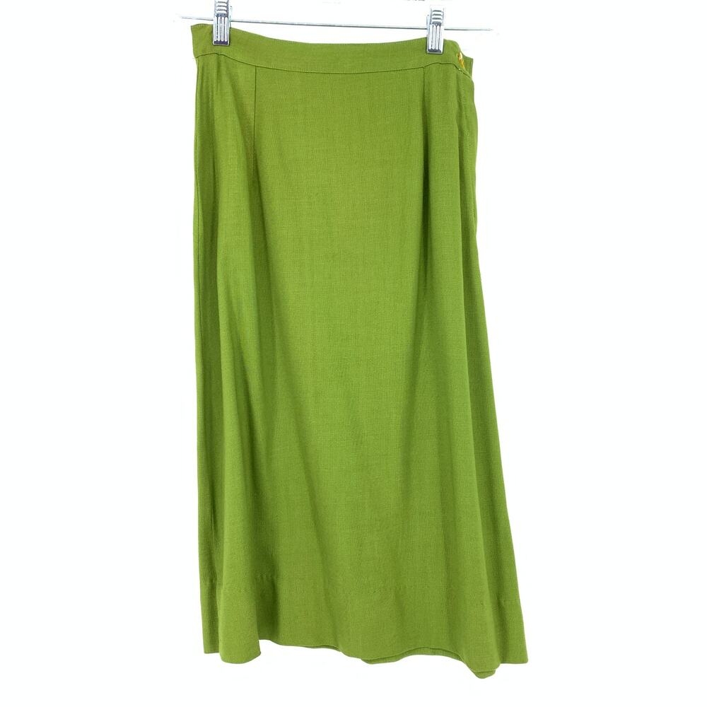 Vintage 50s A-Line Skirt Womens Apx Size 23" US XXS Green Side Zip